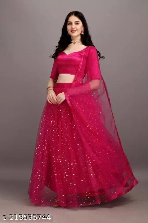 Semi-Stitched Lehenga & Unstitched Blouse with Dupatta, Self Design Wedding Bridal Haldi Semi Stitched Lehenga Choli (Free Size)